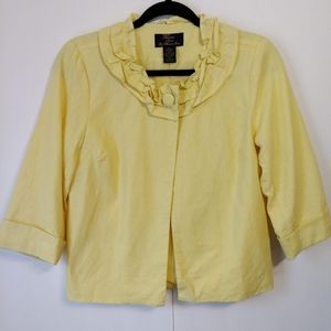 Trenz Petite Yellow Linen Cape Jacket Size PS